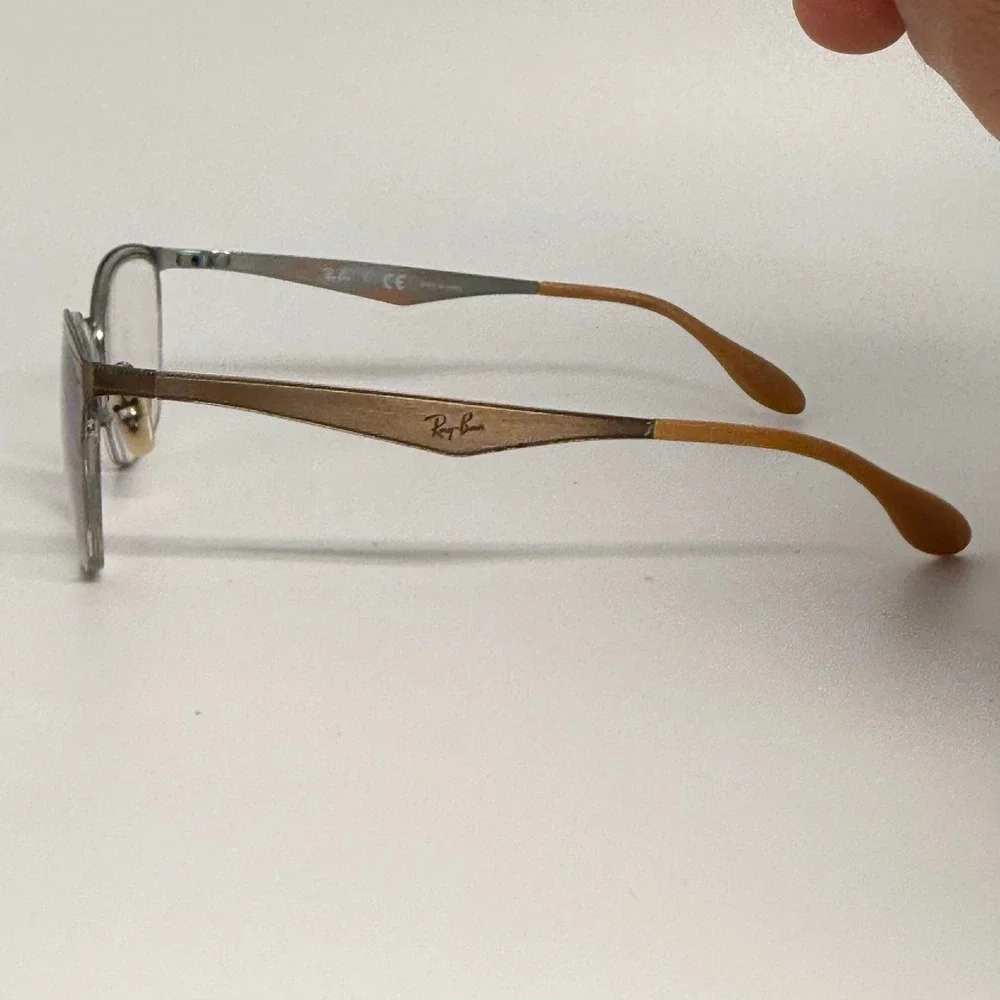 Ray-Ban RB 6345 2732 Bronze Orange CatEye Semi Rimless Eyeglass Frames 52-17-135